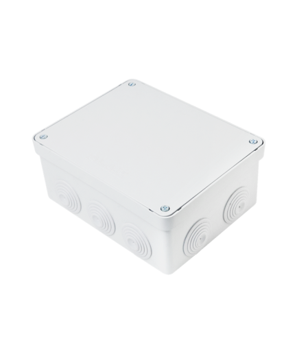 Boîte étanche rectangulaire à couvercle encastré et chicane d’étanchéité 180x140x80